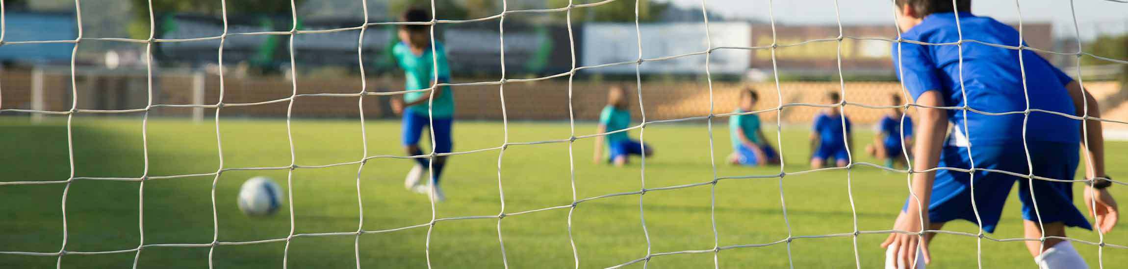 Soccer players during match.
